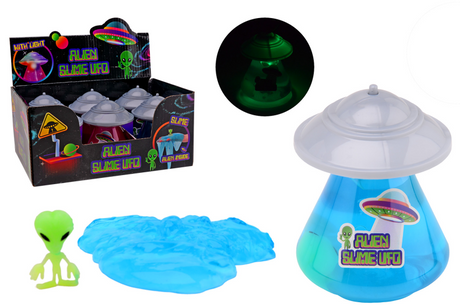 Johntoy ufo slime med lys og glød i mørket rumvæsen