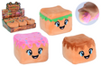 Johntoy plush play - xl slow rise sweets kubus, 3 assorti