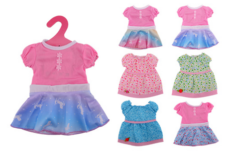Baby Rose Doll kjole, 40-45 cm H
