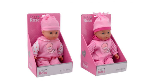 Baby rose dukke 30 cm. 2 assorterede