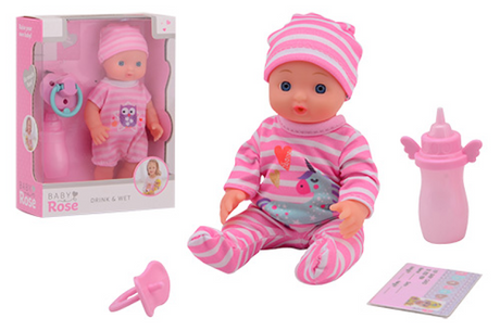 Johntoy john toy baby rose drink + tissedukke 17cm