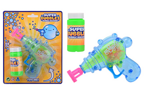 Johntoy boblepistol - boblemaskine - bobleblæser - med refill - legetøj - plastik - blå - grøn - pink