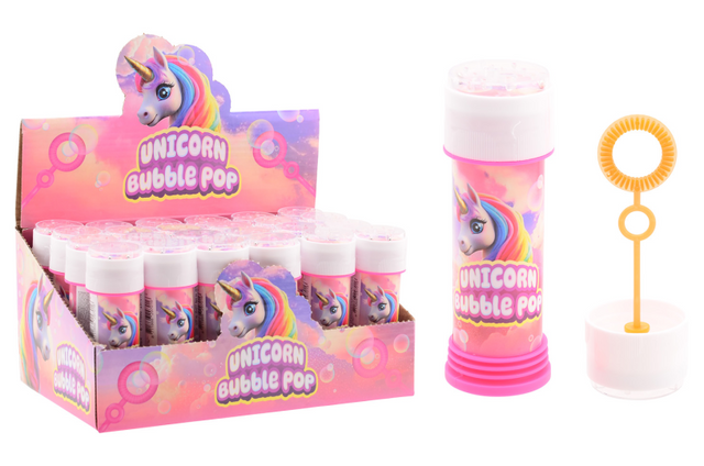 Johntoy aqua fun eenhoorn bellenblaas met spel in display 50ml