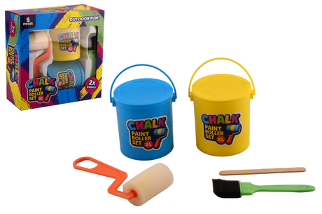 Johntoy jumbo fortovskridtruller, 2 farver + børste