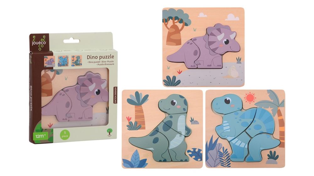 Jouéco puslespil dinosaur. 3+3 sortiment.