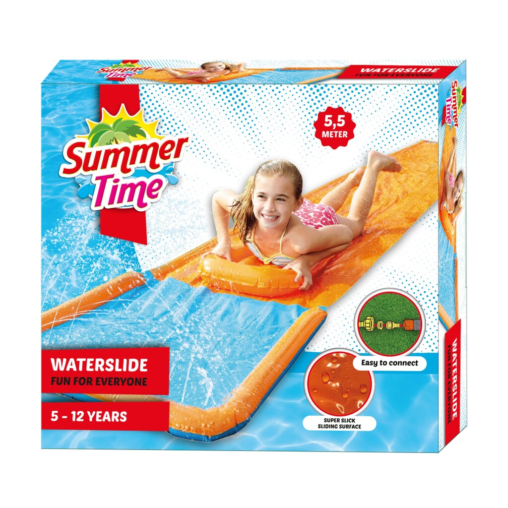 Sommervandrutschebane 550x80 cm orange