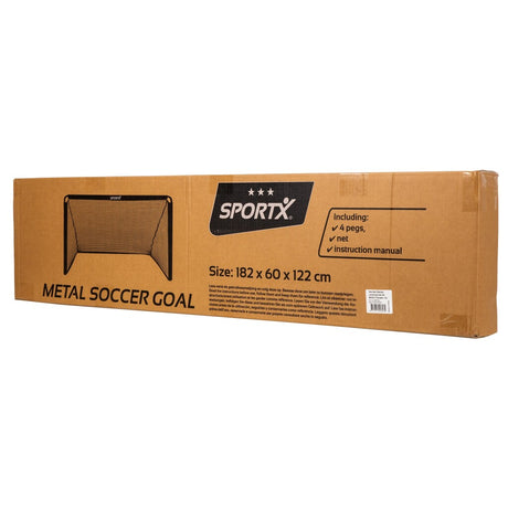 Sportx metal fodboldmål 182x60x122 cm sort