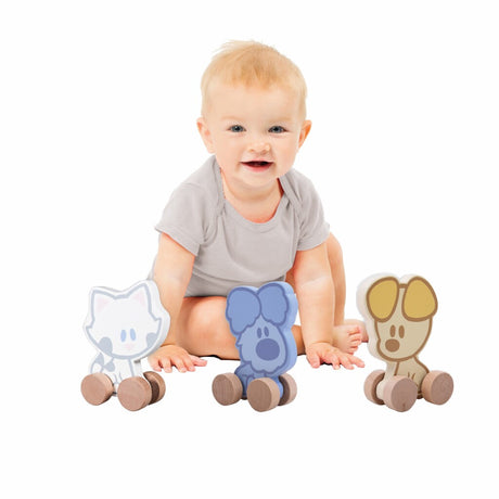Woezel og Pip Rubo Toys baby træhjul figurer assorteret