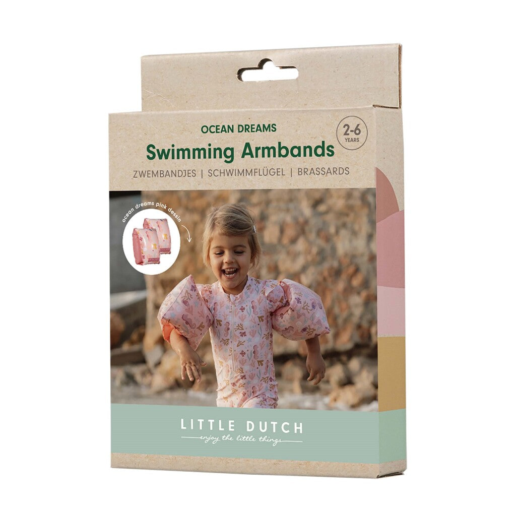 Little Dutch Ocean Dreams lyserøde svømmeærmer