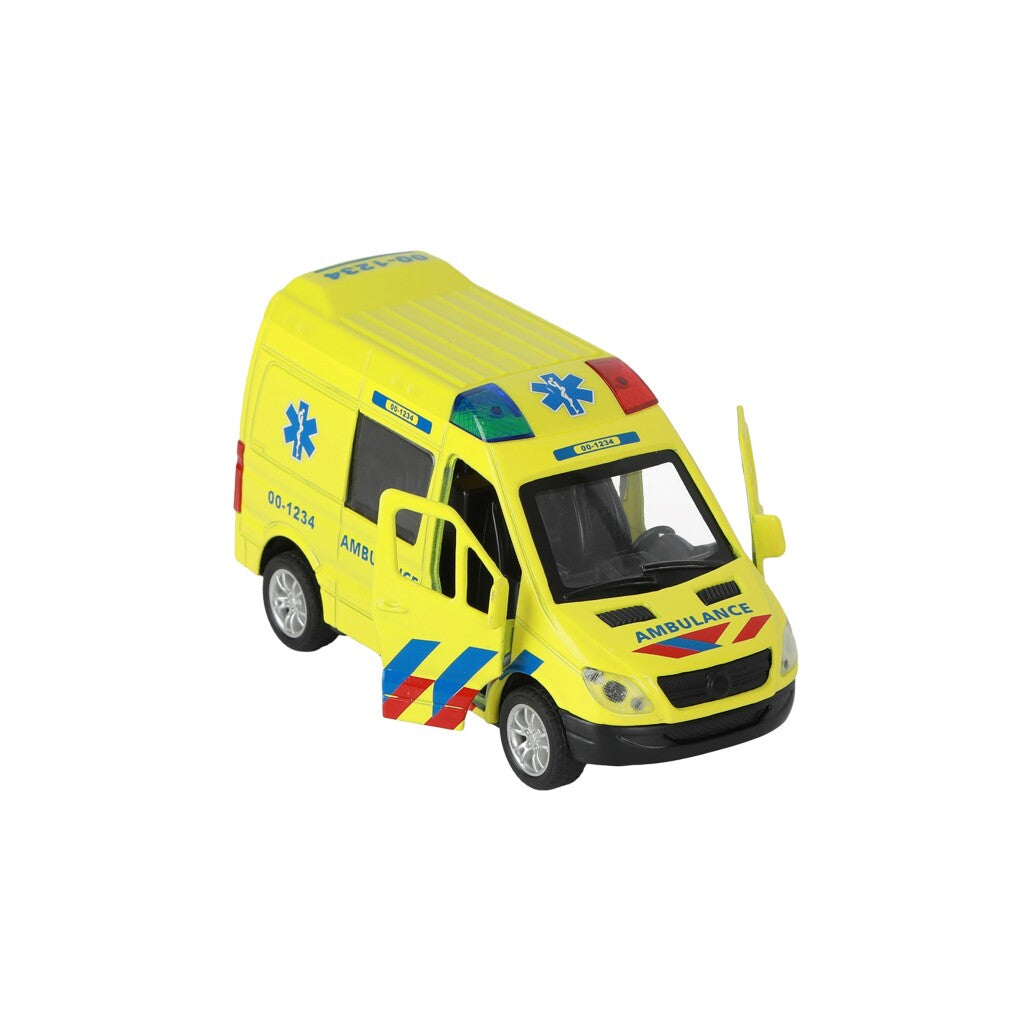 112 pull-back ambulancebus 1:34 + lys og lyd