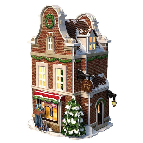 Cubic sjovt 3D puslespil Hollandsk hus vinter ost butik + lys 60 stykker