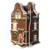 Cubic sjovt 3D puslespil Hollandsk hus vinter ost butik + lys 60 stykker