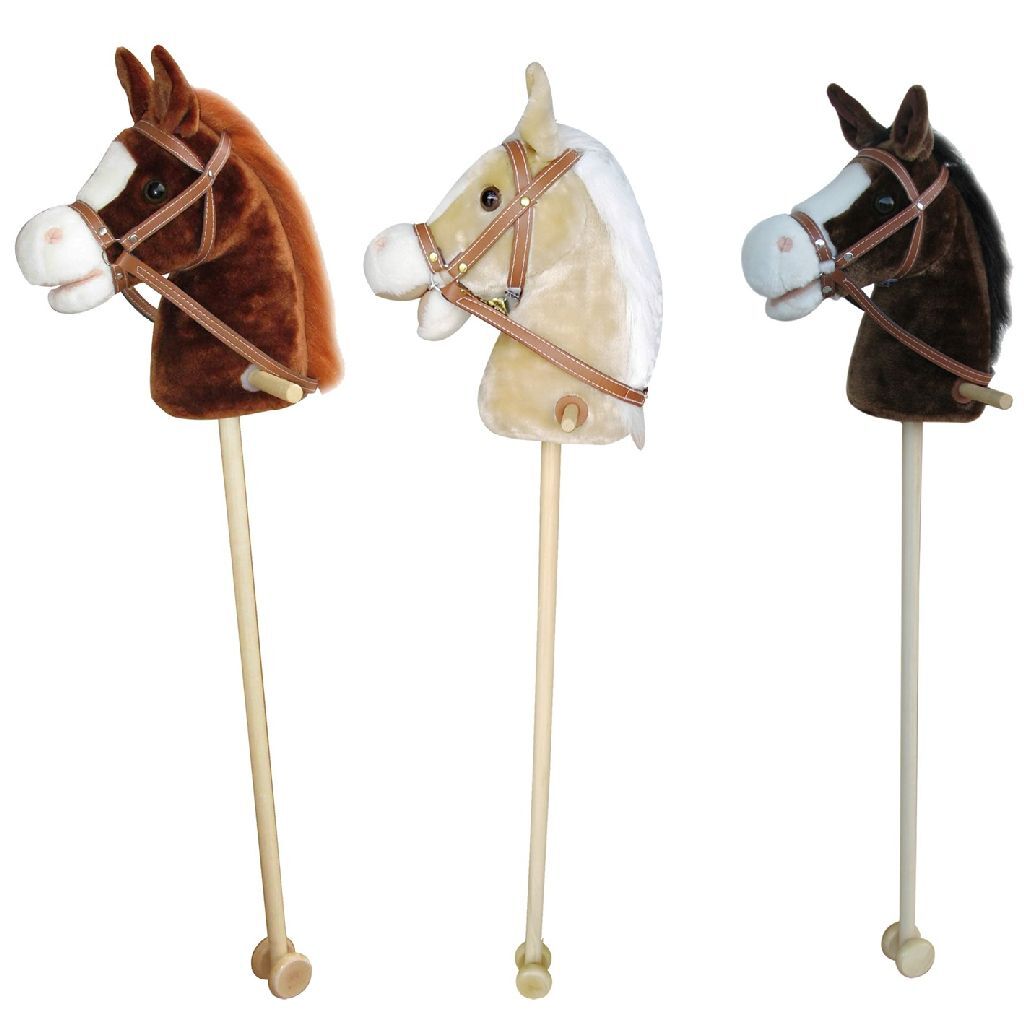 Basic plys hobbyhest med lyd 97 cm assorteret