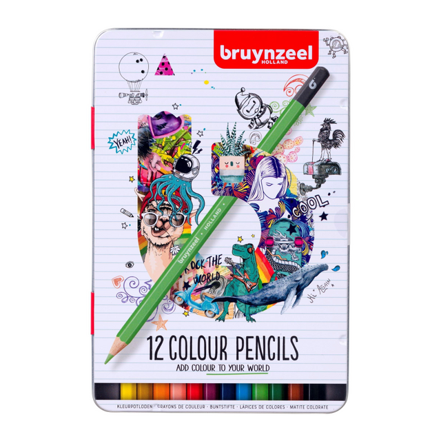 Bruynzeel farveblyanter tin | 12 farver