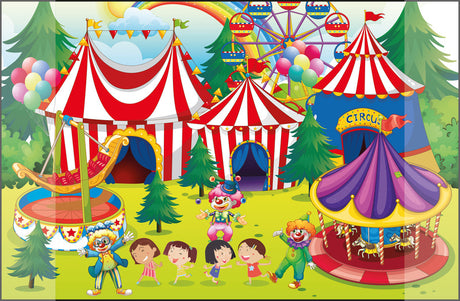 Kangaro skrivebordsunderlag - 38x58cm - cirkus - skridsikker - med lommer - k-0014d109