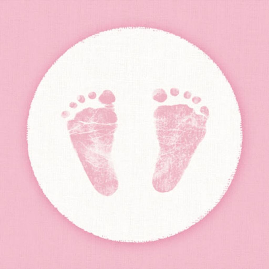 Basic servietter babyfødder pige 25 cm 20 stk