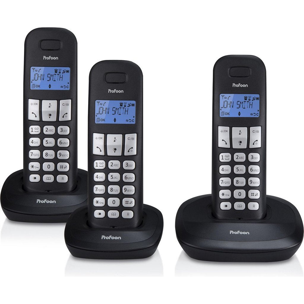 Profoon PDX-1130 Dect telefoner 3 stk sort