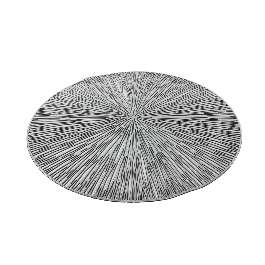 Basic rund dækkeserviet 38 cm sølv
