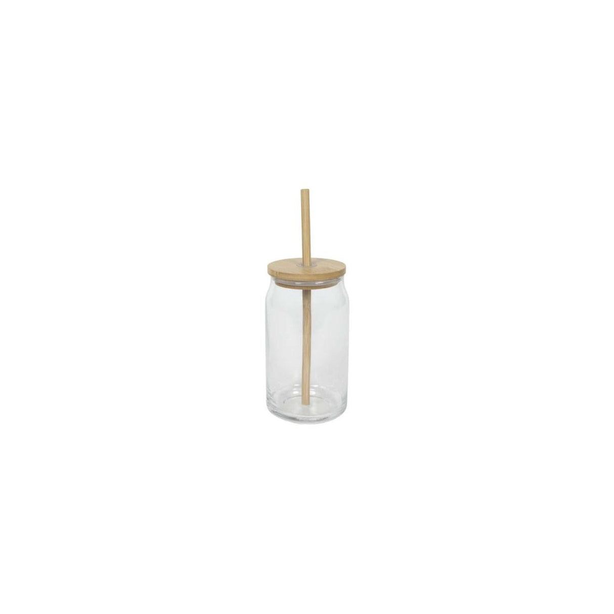 Drikkeglas bambus låg + sugerør 500ml
