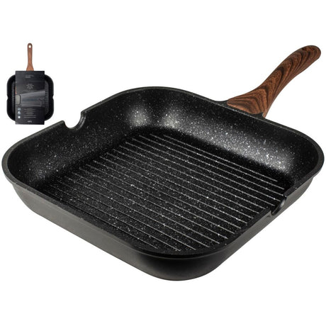 Gusta granito fuerte stengrillpande 28 cm sortbrun
