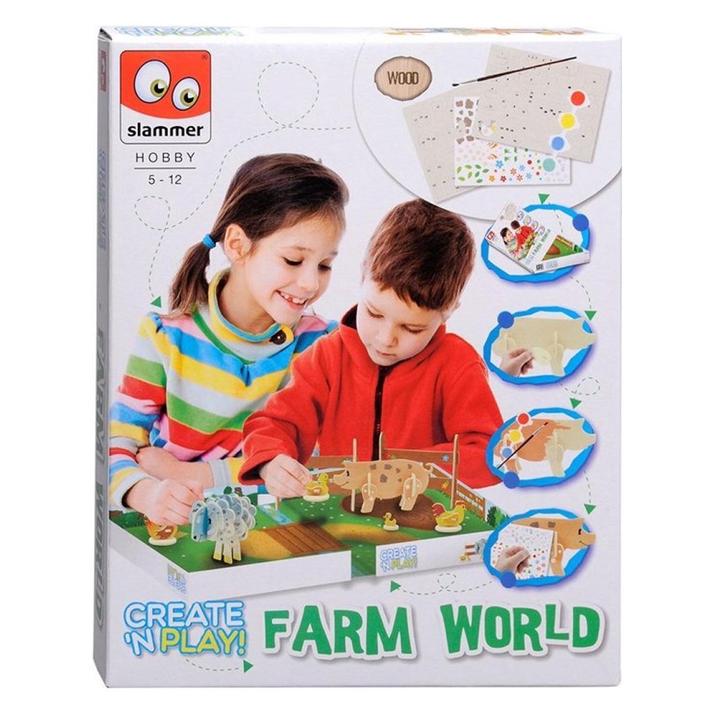 Slammer skabe og lege farm world træhåndværkssæt