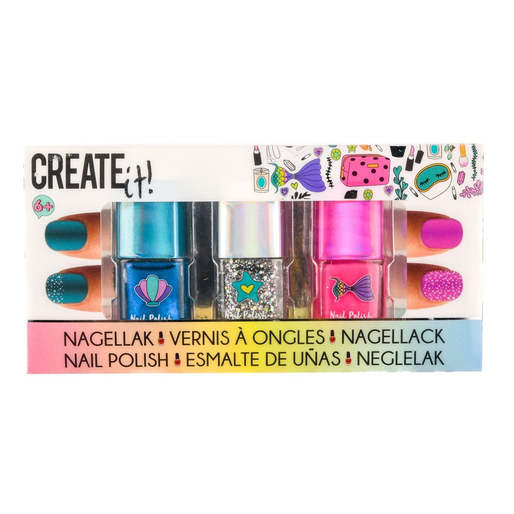 Opret det! Skønhed neglelak glitter, 3ST.