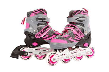 Street rider rulleskøjter pink grå, str. 33-36