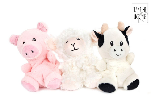 Take me home boerderijdieren pluche assorti 15 cm
