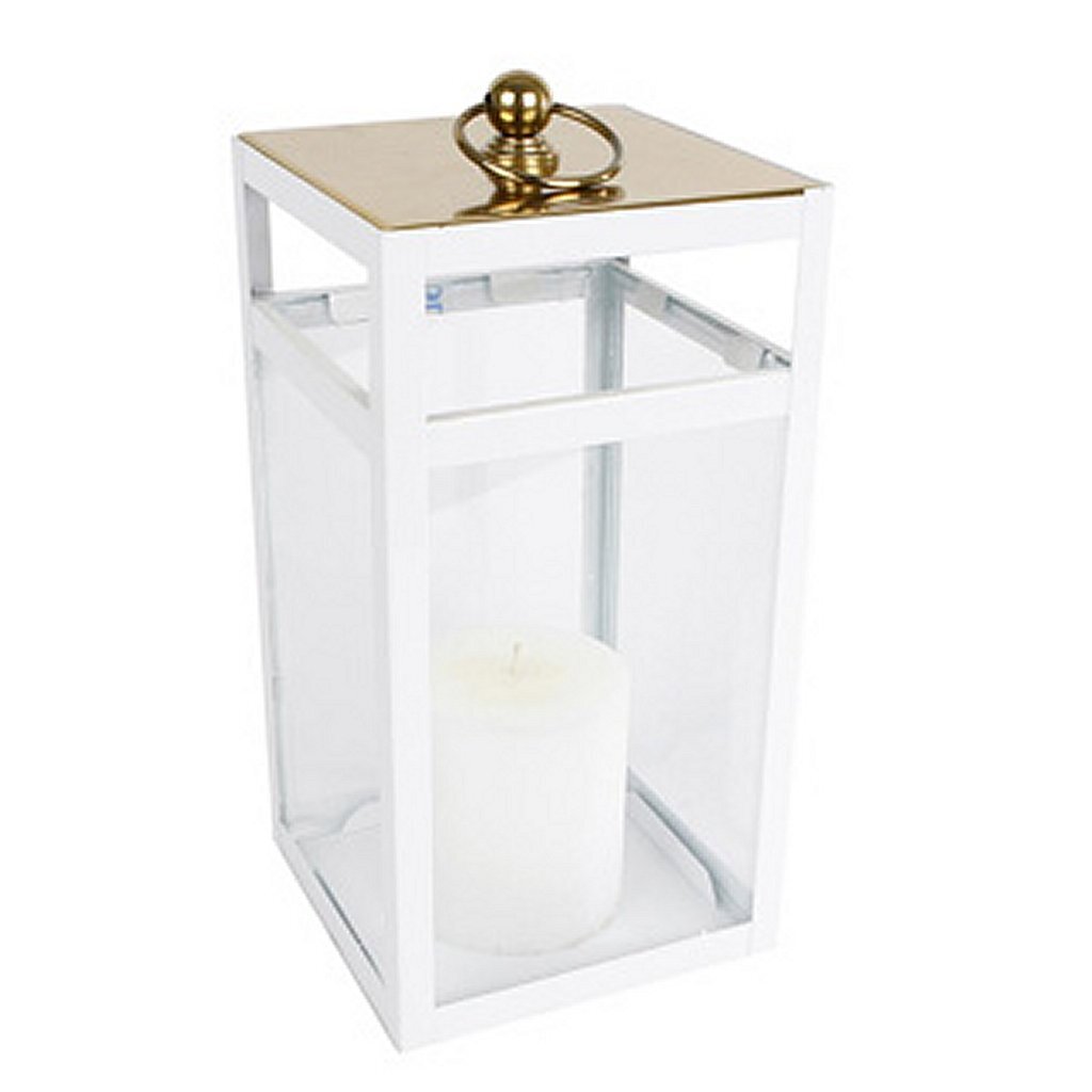 Andre mærker lanterne pink guld hvid metal 15,5x15,5x32,5 cm