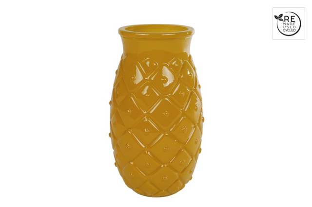 3r vaas ananas l glossy oker glas 10x10x17cm