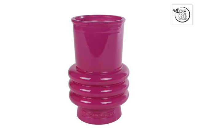 3r vaas rings glossy fuchsia glas 10x10x17cm
