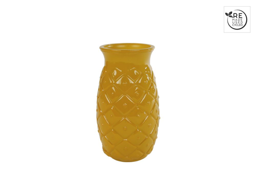 3r vaas ananas s glossy oker glas 9x9x14,5cm