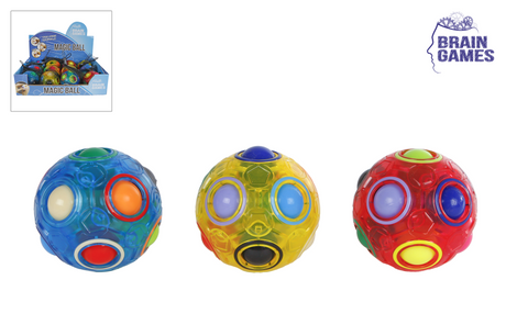 Hjernespil gennemsigtig magisk bold fidget legetøj stressbold 6,5 cm.