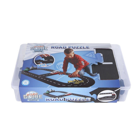 Kids globe bilbane vejdelingspuslespil 18-delt 307,5 cm