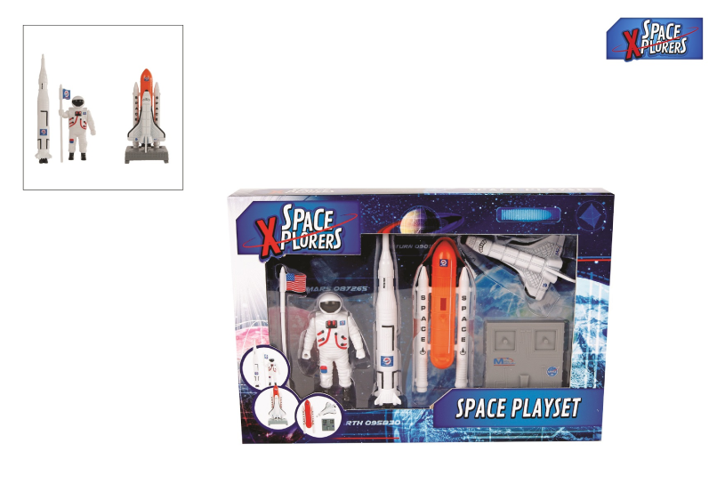 Lobbes space explorers rumrejselegetøj rumfærge legesæt 6-delt.