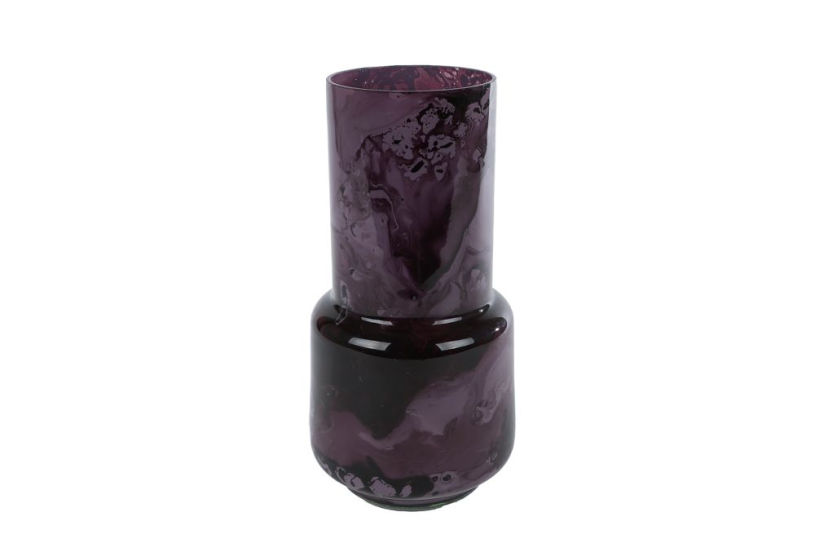 Vaas daphne paars glas 10x10x20cm