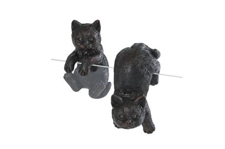 Hang sculptuur cat zwart polystone 5,5x5x9cm assorti
