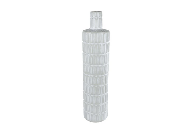 Jip vaas creme metaal 16,5x16,5x68,5cm