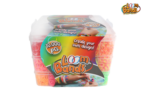 Van manen loom bands opbergbox 3 lagen 10.000 elastiekjes knutselset.
