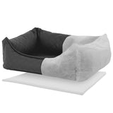 Madison Dog Bed Skai Check 100x80x25 cm grå