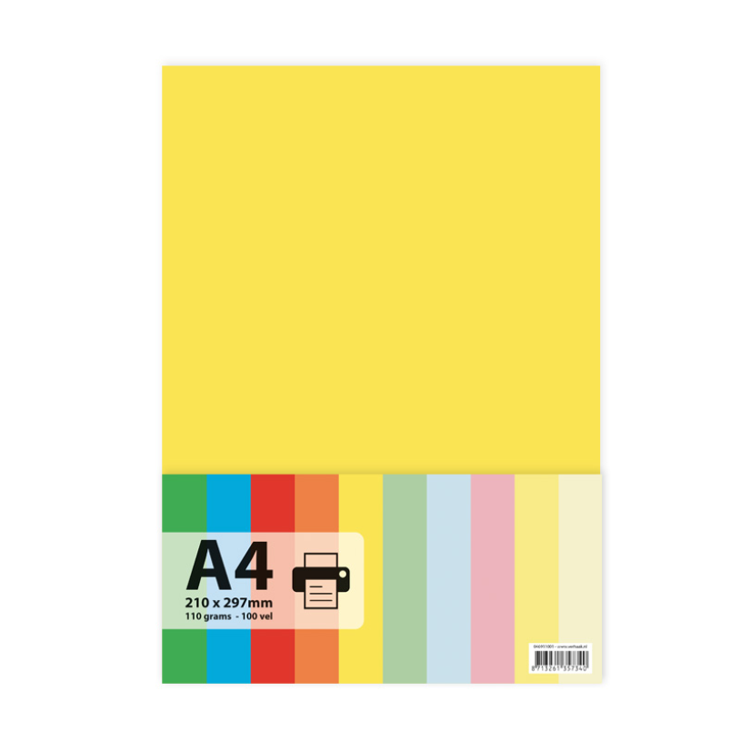 Papier a4 110gr 100 vel geel