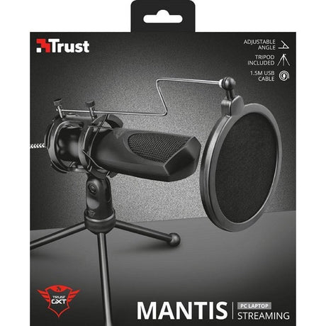 Trust GXT 232 Mantis USB streaming mikrofon sort