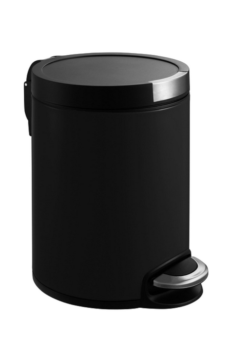 Eko - kunstnerisk pedalspand 5 liter - rustfrit stål plastik - mat sort - affaldsspand