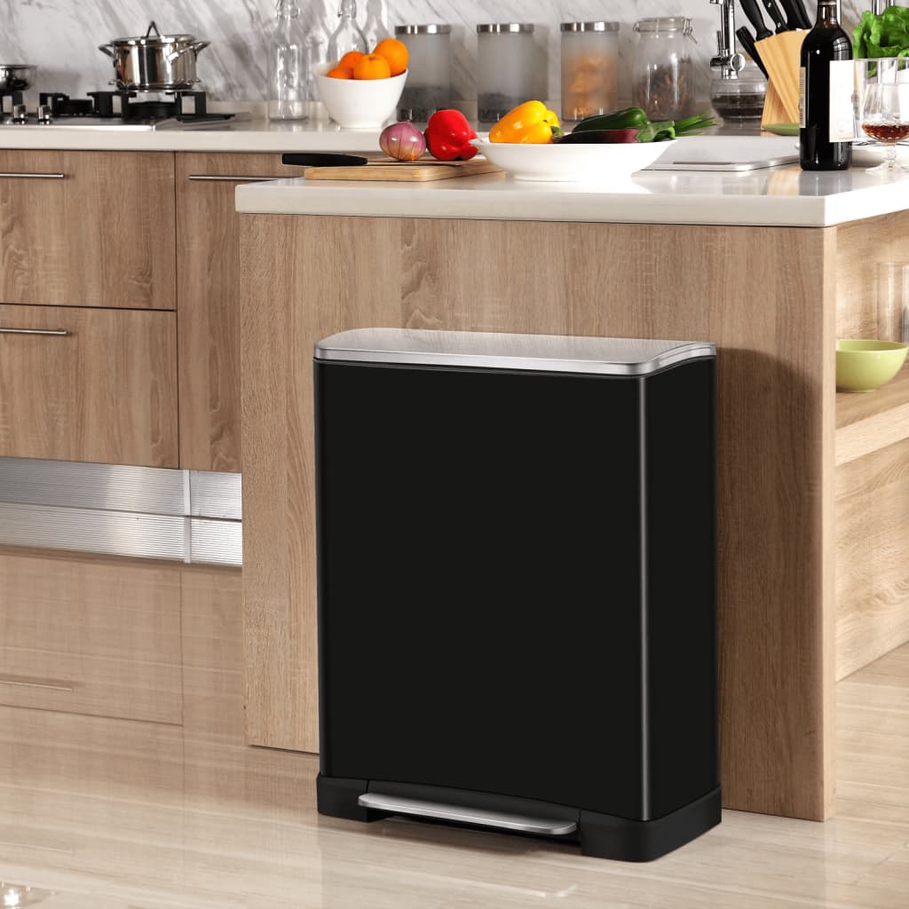 Eko Pedal Bin E-Cube 50 L Mattzwart