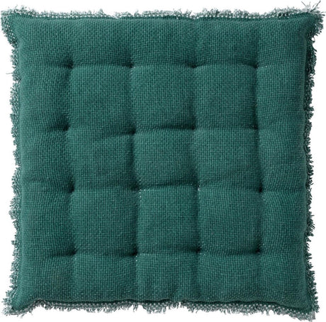 Hollandsk indretning burto stolehynde lavet af vasket bomuldssagegrøn 40x40 cm