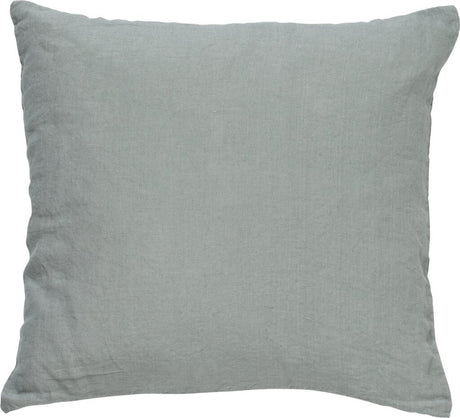 Hollandsk dekor linn pyntepude 45x45cm 100% hør ensfarvet jadeite lysegrøn inklusive inderpude