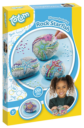 Totum håndværkssæt dekorere sten med søstjerner inkl. 350+ rhinestones - rock søstjerne gave tip kreativt legetøj til piger og drenge håndværk