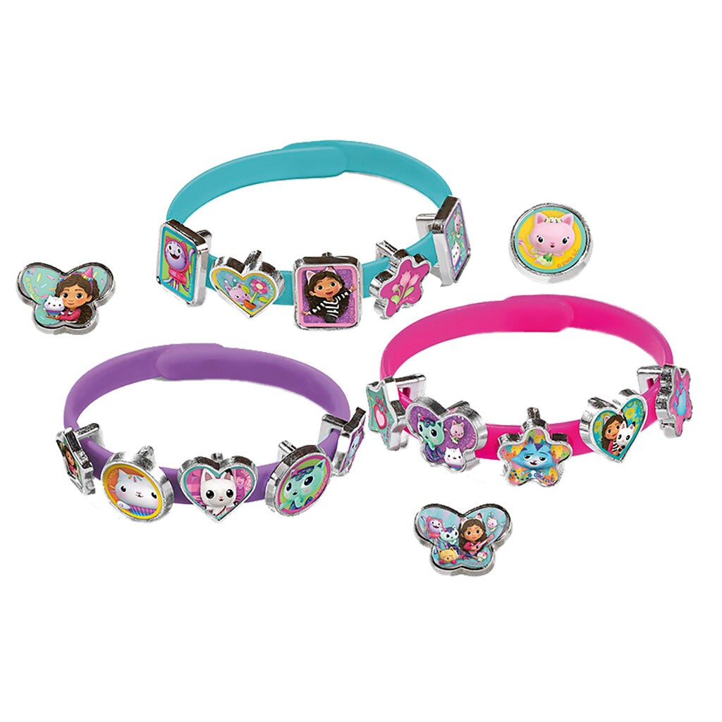 Totum Gabbys dukkehus 3 slider armbånd med 18 slider charms | legetøj til piger fra 3 år Gabbys dukkehus