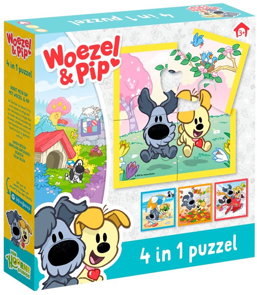 Bambolino woezel pip puslespil 4 i 1. 3+