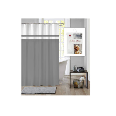 Hollandsk hus bruseforhæng 180x200 cm grå